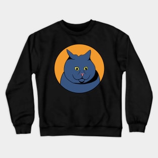 Funny Animal Graphic Design - Scared Cat Crewneck Sweatshirt